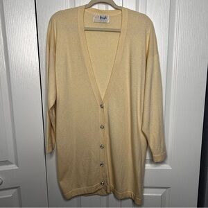 Pringle Of Scotland Cashmere Cardigan Sweater Vintage Medium Button Down Diamond